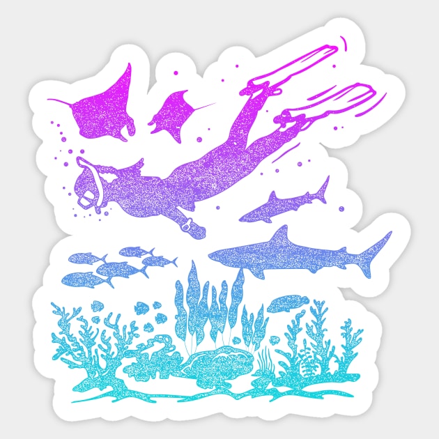 Free Diving My Kind Of Therapy Sticker by Cup of Tee